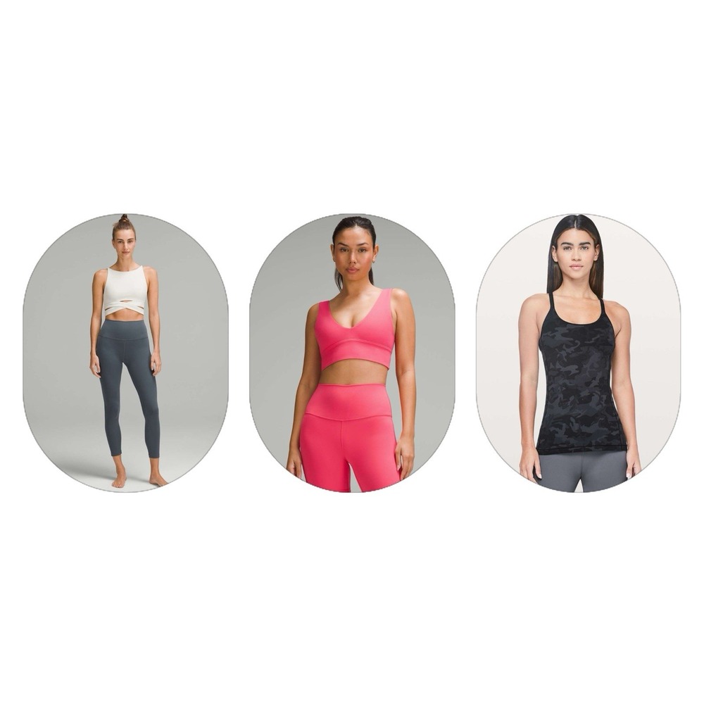 Lululemon Bundle Align V Neck Bra/ HR Legging/Free To Be Tank Camo Tank Size 12